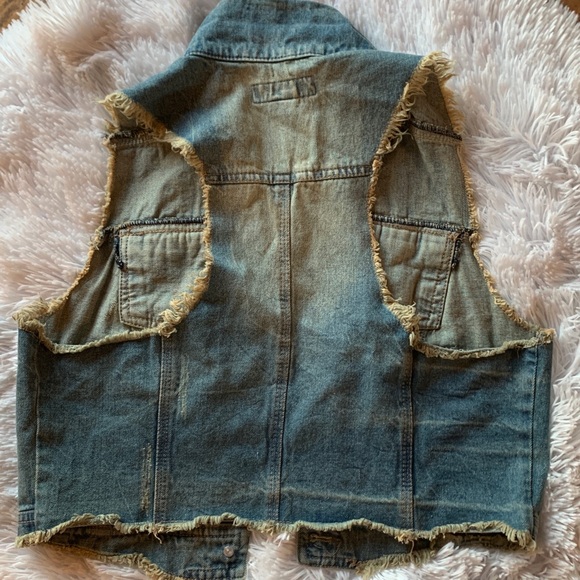 Kiss & Cry Studded Goth Denim Vest - Picture 12 of 16